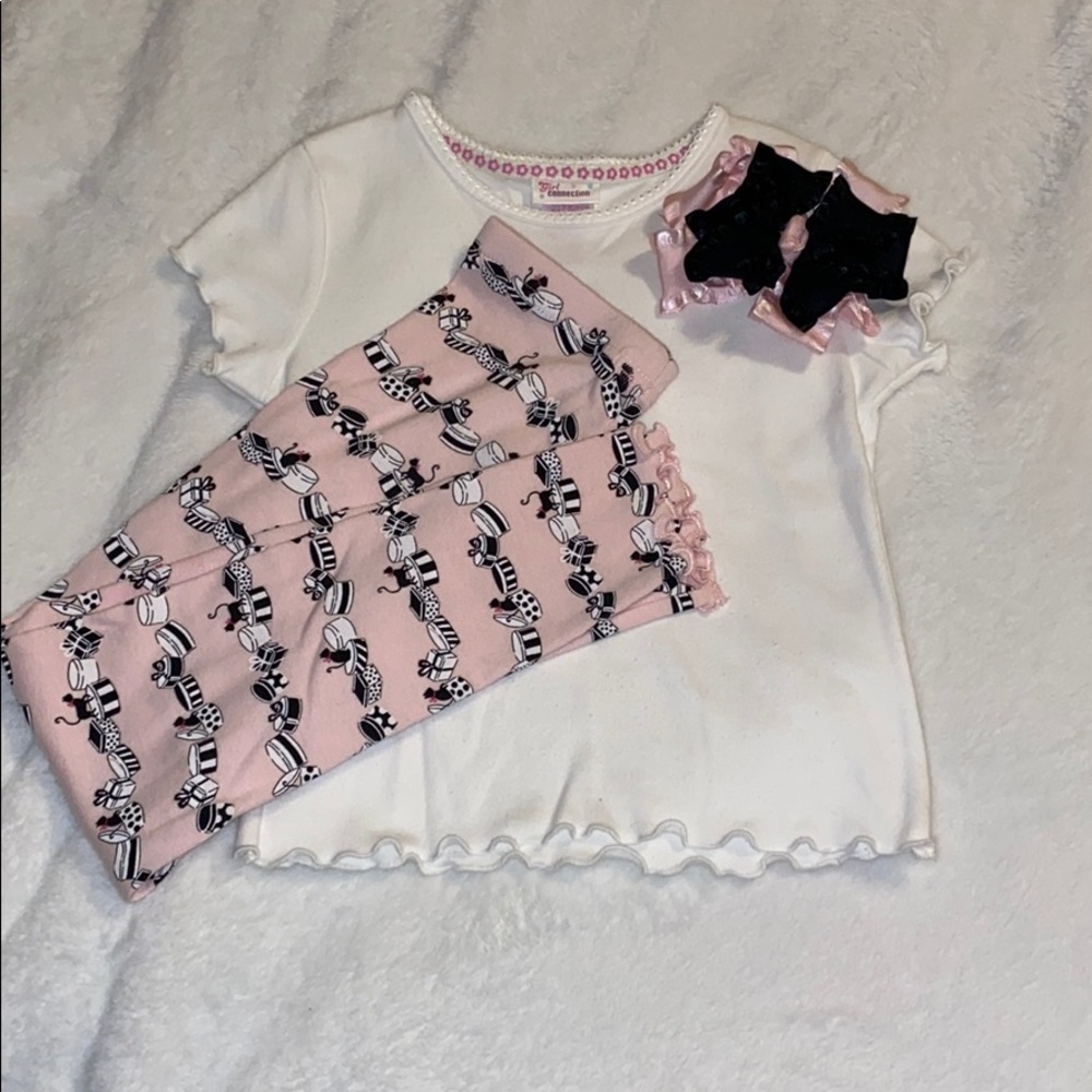 3 pc Gymboree // Black, White, Pink Cat Set